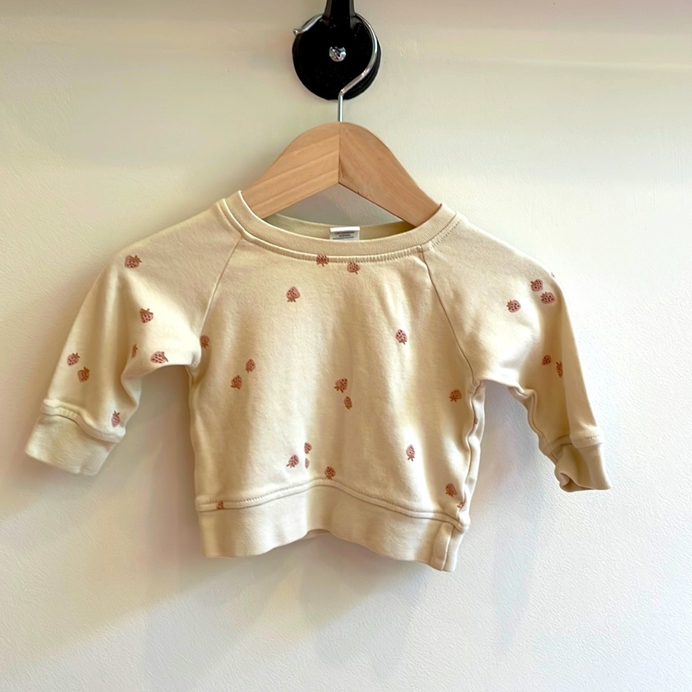 Colored Organics - lightweight pullover top. Strawberry/Blush 3-6 mos